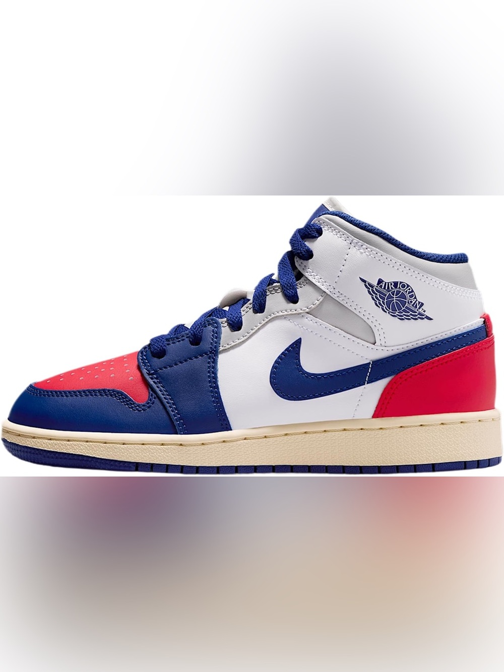 Nike Kids White and Royal Blue High-Top Sneakers